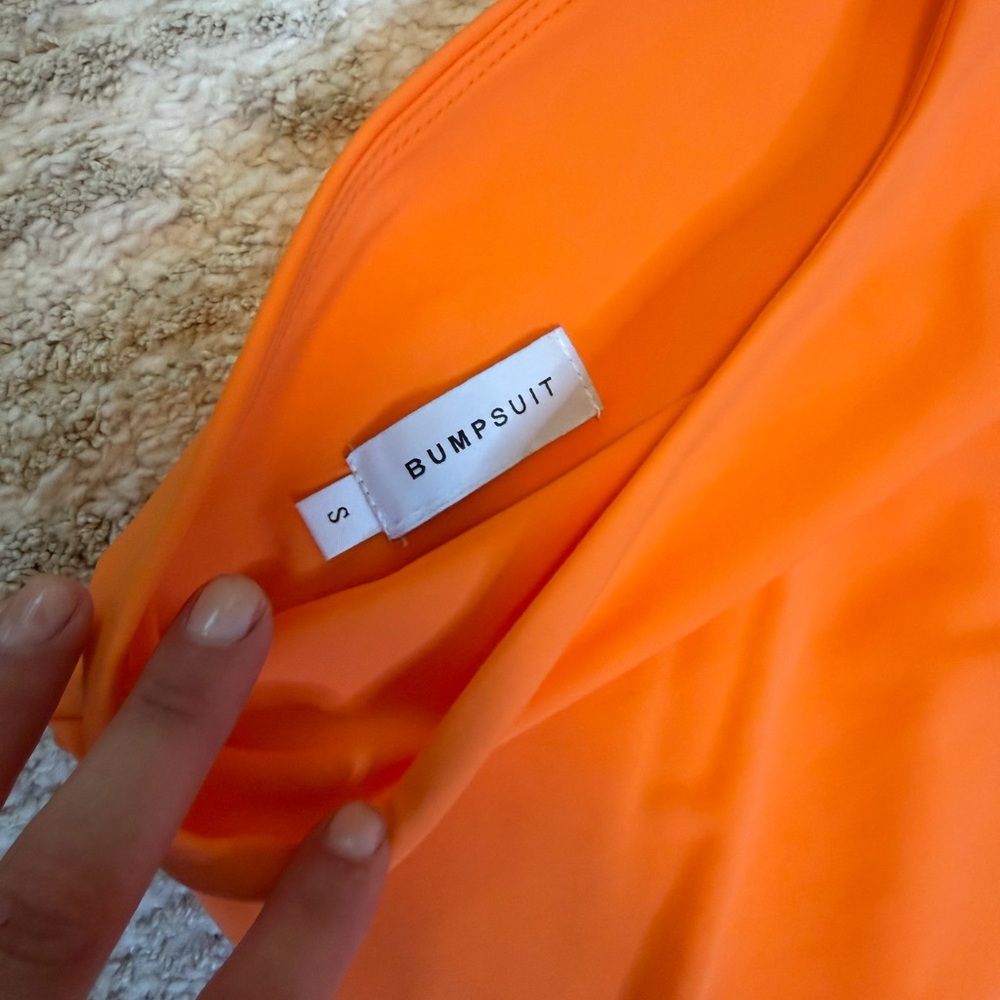 One-Shoulder Orange Ruched Side-Drawstring Mini Dress - Picture 2 of 2